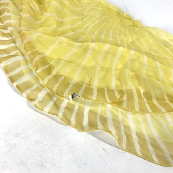 HERMES triangle Triangle stripe Scarf silk yellow - Picture 8 of 13